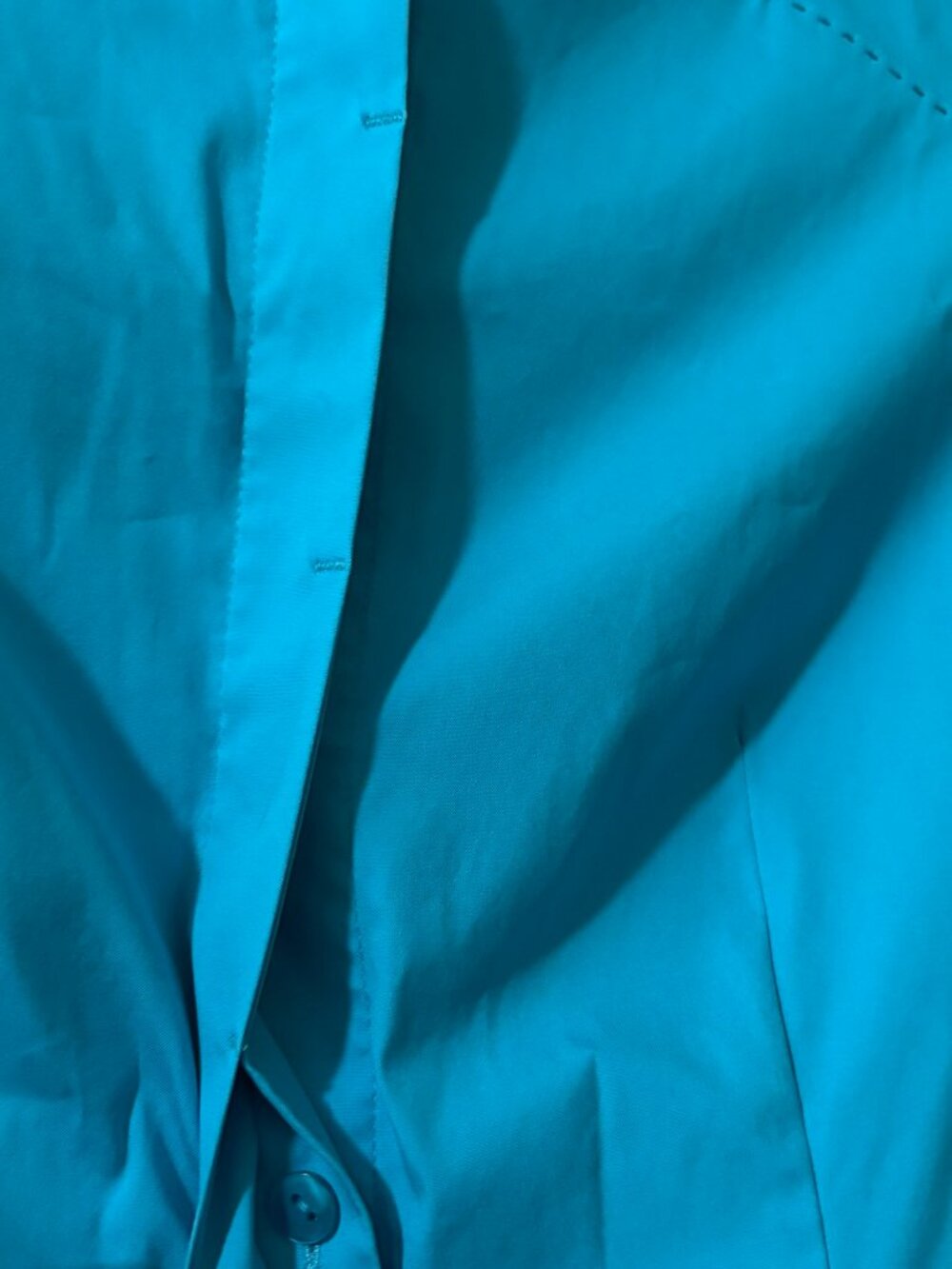 Per Se Turquoise Blue Stretch Button Down Shirt Size 6 - Picture 3 of 4
